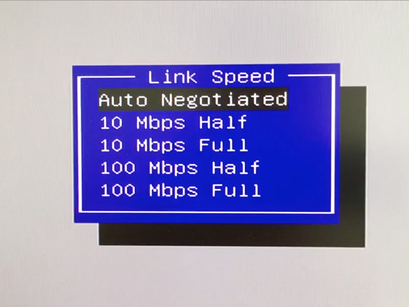 Look, no gigabit setting.